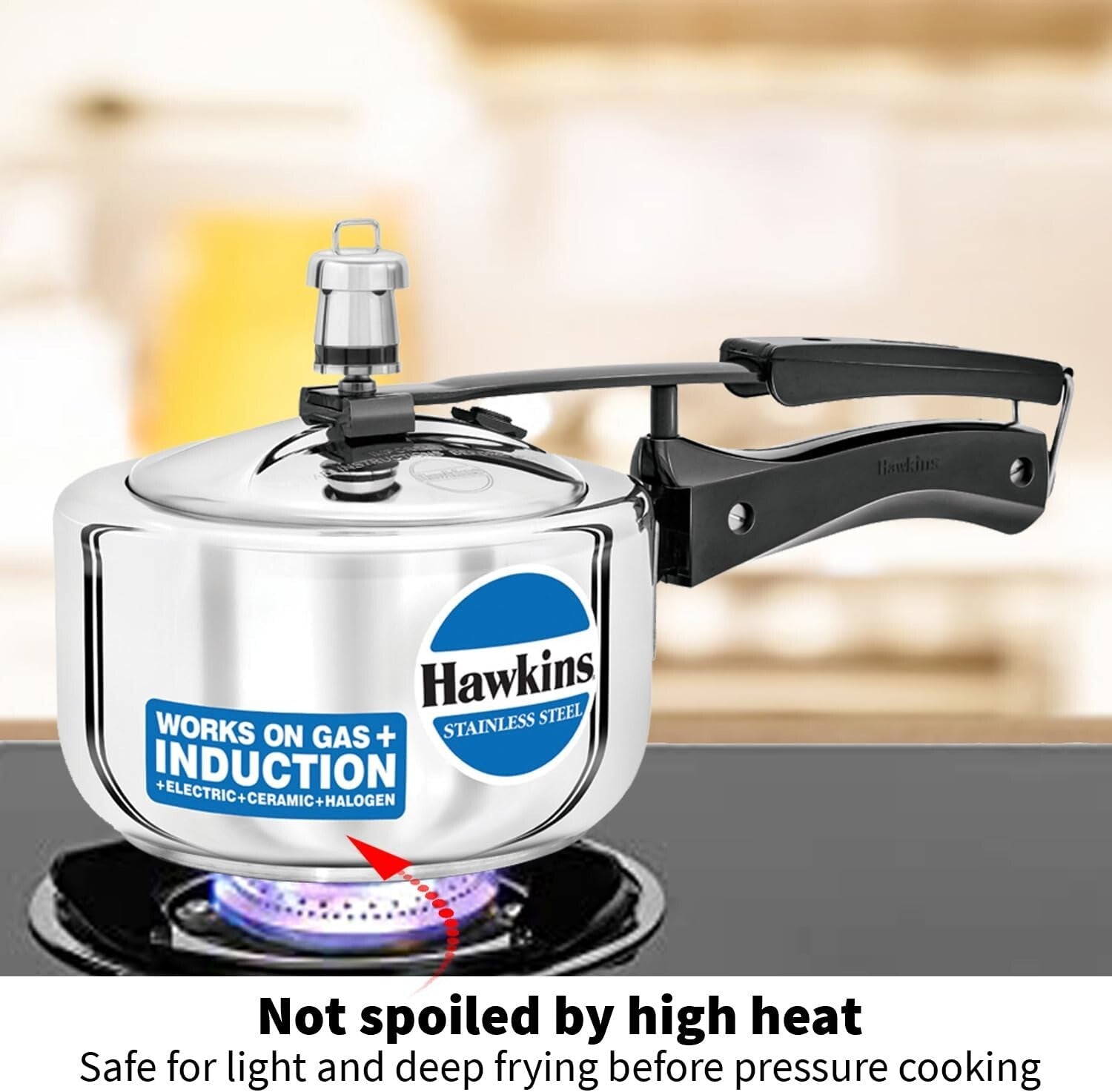 Hawkins Stainless Steel Pressure Cooker, 1.5 Litre Capacity  Free Shipping